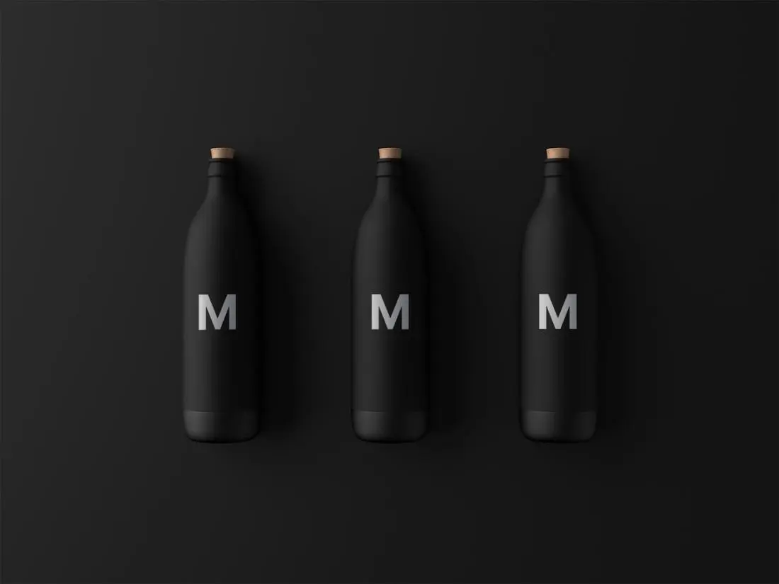 Matte Black Bottle Mockup
