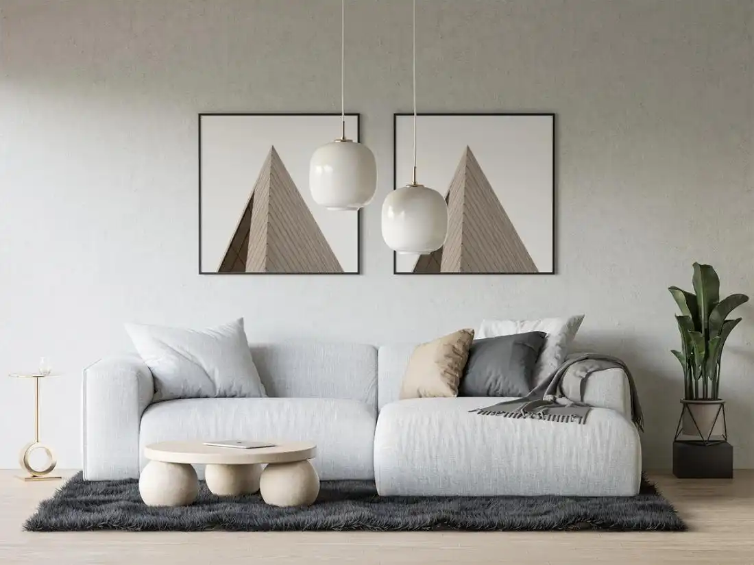 Double Posters In Living Room Mockup