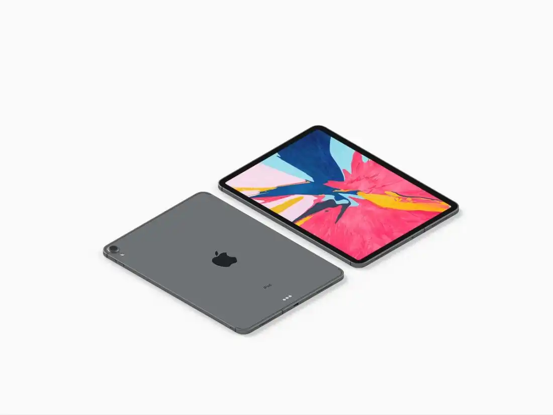 2018 Isometric iPad Pro Mockup