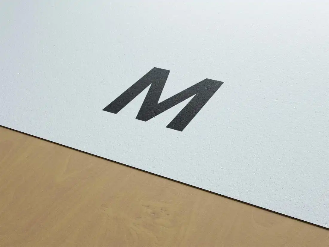 Paper On Wood Floor Logo Mockup